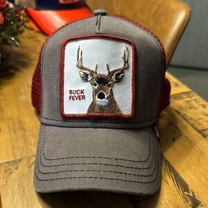 Goorin Bros. Buck Fever Gray and Red Trucker Hat